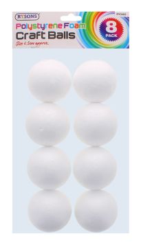 RYSONS POLYSTYRENE FOAM CRAFT BALLS 8 PACK