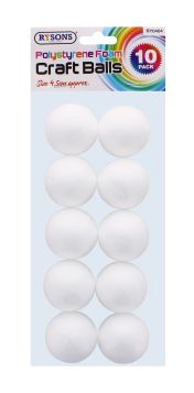 RYSONS POLYSTYRENE FOAM CRAFT BALLS 10 PACK