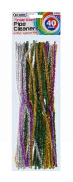 RYSONS TINSEL STEM PIPE CLEANERS 40 PACK