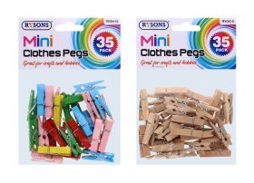 RYSONS MINI CLOTHES PEGS (MIX COLOUR & NATURAL 35 PC
