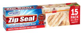 RYSONS SLIDER STORAGE BAGS 15 PC