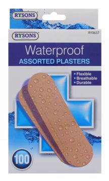 RYSONS 100 PACK WATERPROOF PLASTERS