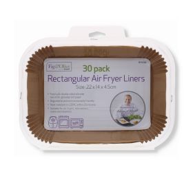 FIG & OLIVE RECTANGULAR AIR FRYER LINERS - 22 x 14 x 4.5CM - PACK OF 30
