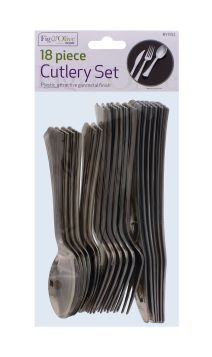 FIG & OLIVE METALLIC CUTLERY SET 18 PC