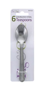 STAINLESS STEEL TEA SPOONS 6 PC