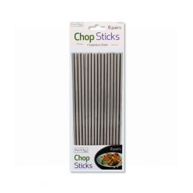STAINLESS STEEL CHOP STICKS - PACK OF 8 PAIRS