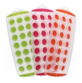 ICE CUBE TRAY WITH SILICON PUSH-UP - ASSORTED COLOURS