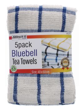 TERRY TEA TOWELS 5 PACK 