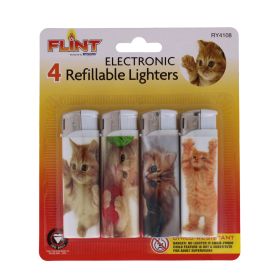 Flint Electronic Lighters Cat 4 Pack