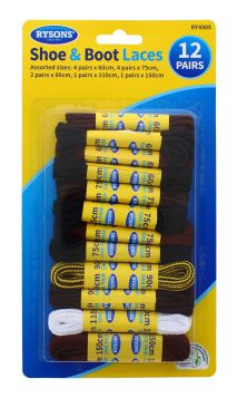 SHOE & BOOT LACES 12 PAIRS