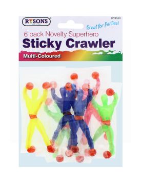 RYSONS NOVELTY SUPERHERO STICKY CRAWLER 6 PACK