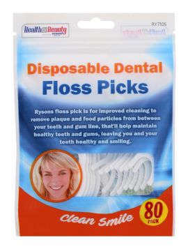 Health & Beauty Disposable Dental Floss Picks 80 Pack