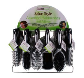 HEALTH & BEAUTY SALON STYLE HAIRBRUSHES & MIRROR ASSORTED