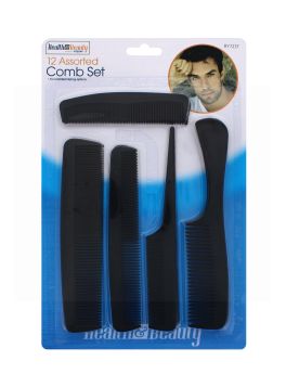 HEALTH & BEAUTY COMB SET 12 ASSORTED