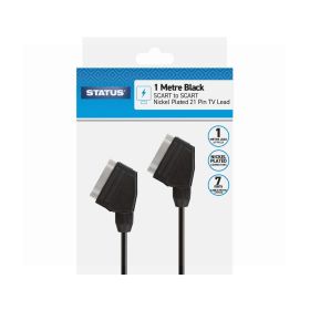 Status Nickel Plated 21 Pin TV Lead Scart To Scart 1M