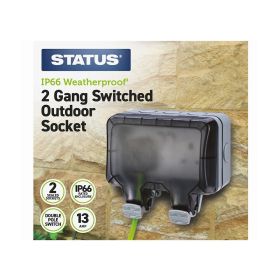Status 2 Gang Switched Outdoor Socket - 13 Amp