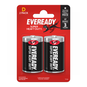 Eveready Zinc Super Heavy Duty Batteries D 2 pack