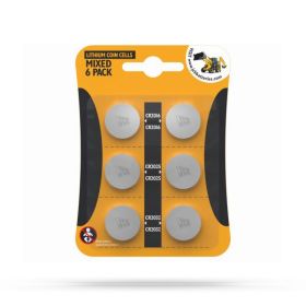 JCB Mixed Pack Lithium Coin Cell 3V Batteries - Pack of 6