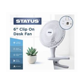 Status Clip On Fan - White - 6"
