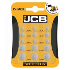 JCB Watch Cells Mix Batteries - Pack of 15