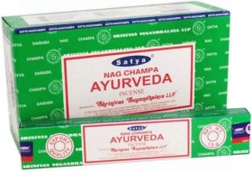Satya Nag Champa Incense Sticks - Ayurveda - 15 grams - Pack of 12