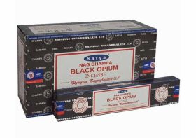 Satya Nag Champa Incense Sticks - Black Opium - 15 grams - Pack of 12 