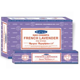 Satya Nag Champa Incense Sticks - French Lavender - 15 grams - Pack of 12