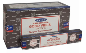 Satya Nag Champa Incense Sticks - Good Vibes - 15 grams - Pack of 12 
