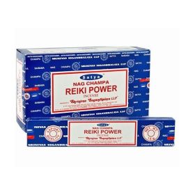 Satya Nag Champa Incense Sticks - Reiki Power - 15 grams - Pack of 12