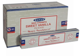 Satya Nag Champa Incense Sticks - Sweet Vanilla - 15 grams - Pack of 12 