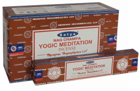 Satya Nag Champa Incense Sticks - Yogic Meditation - 15 grams - Pack of 12 