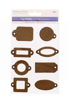 TAG MEDLEY BURLAP 8 PC
