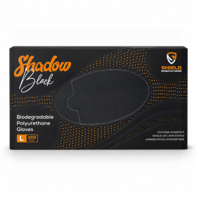 Shield Shadow Black Biodegradable Polyurethane Gloves Large 100 pack