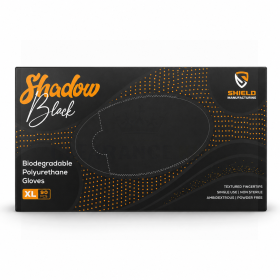 Shield Shadow Black Biodegradable Polyurethane Gloves Extra Large 100 pack