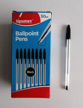 Signature Ball Point Pens - Black - Pack of 50