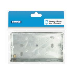 Status 45mm Metal 2 Gang Pattress Box