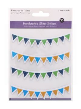 HANDCRAFTED GLITTER STICKERS PENNANT BANNERS 2 3D
