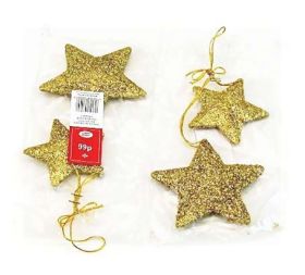 Boots Gold / Silver Single Or Double Star Glitter Christmas Decoration - Sold As 1 Single Star