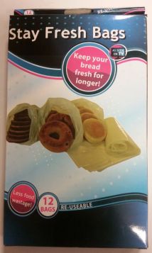 Stay Fresh Re Useable Grip Seal Food Bags For Bread - 65cm x 26cm - Pack Of 12