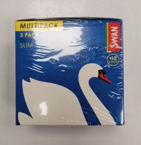 Swan Blue King Size Slim Multipack Cigarette Rolling Papers - Box of 12 x 3 Pack