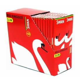 Swan Red Kingsize Slim Cigarette Rolling Papers - Box Of 50 Booklets