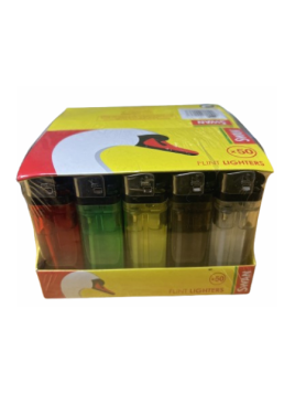 Swan Flint Disposable Lighters - Assorted Colours - Pack of 50