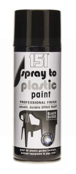 151 Spray to Plastic Paint with Professional Finish - Black Gloss - 400ml