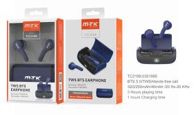 MTK TWS BTS Bluetooth Earphone - Blue