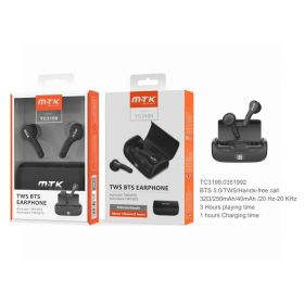 MTK TWS BTS Bluetooth Earphone - Black