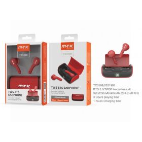 MTK TWS BTS Bluetooth Earphone - Red