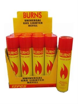Burns Universal Butane Lighter Gas Refill - 300ml 
