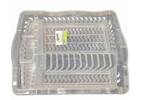 Asude Dish Drainer Rack with Plate - Transparent - 50 x 38cm 