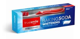 TRUESMILE BAKING SODA TOOTHPASTE WITH FREE BRUSH - EXTRA WHITENING - 100ML - EXP: 08/28