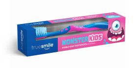 TRUE SMILE MONSTER KIDS TOOTHPASTE WITH FREE BRUSH - BUBBLEGUM - 75ML
